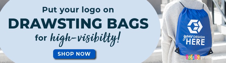 put your logo on drawstring bags for high-visibility