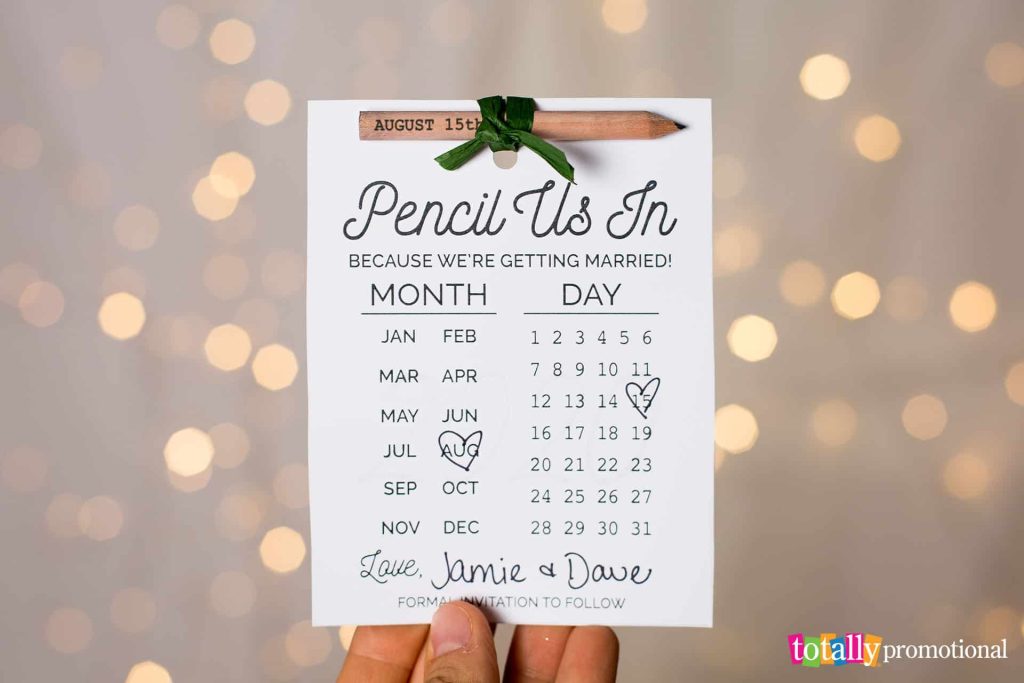 wedding pencil with save the date