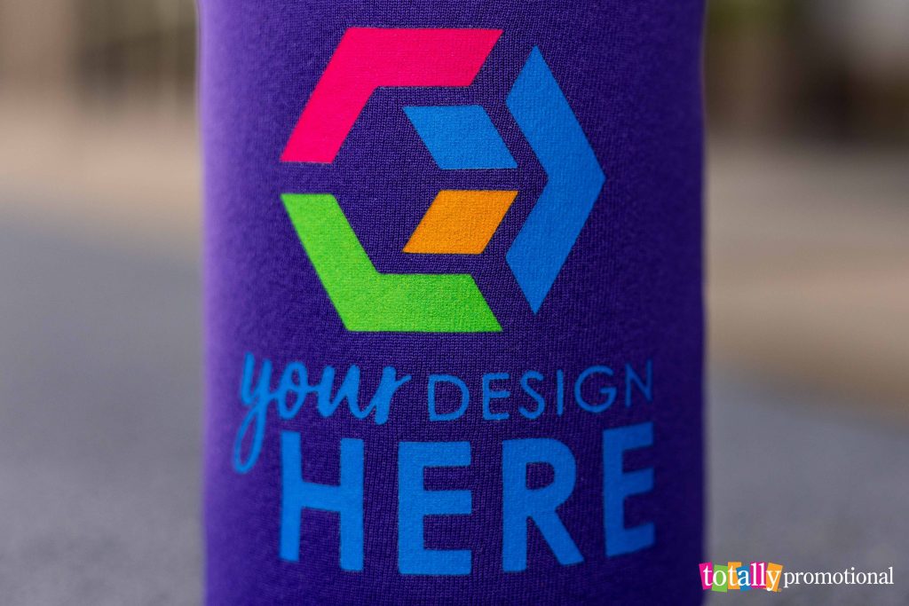 koozie with a full-color digital imprint
