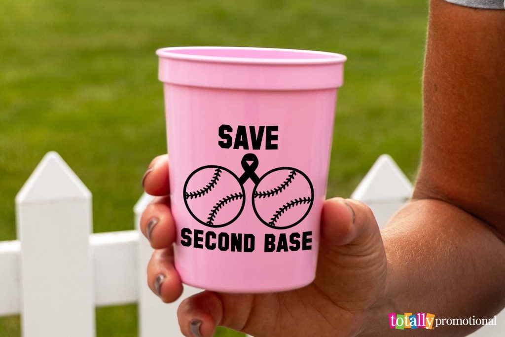 witty breast cancer awareness stadium cup