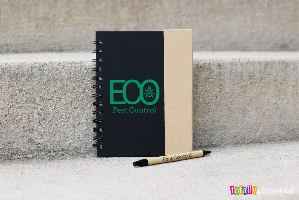 eco-friendly notebook and pen set customized