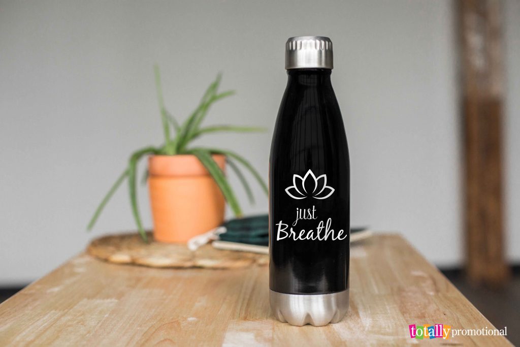 Black metal water bottle 