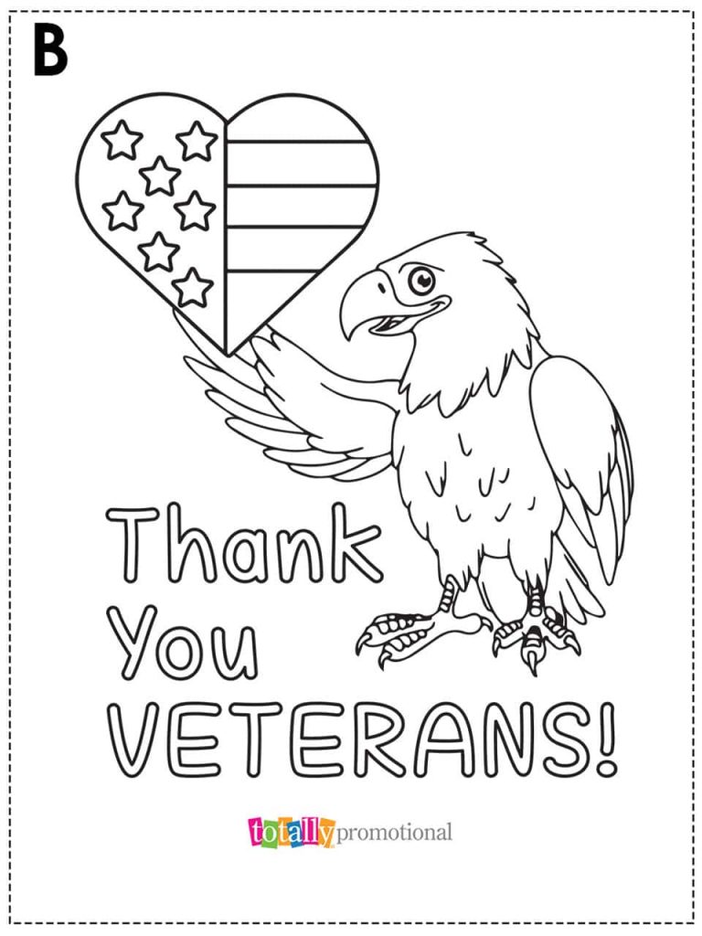 eagle veterans day coloring book page