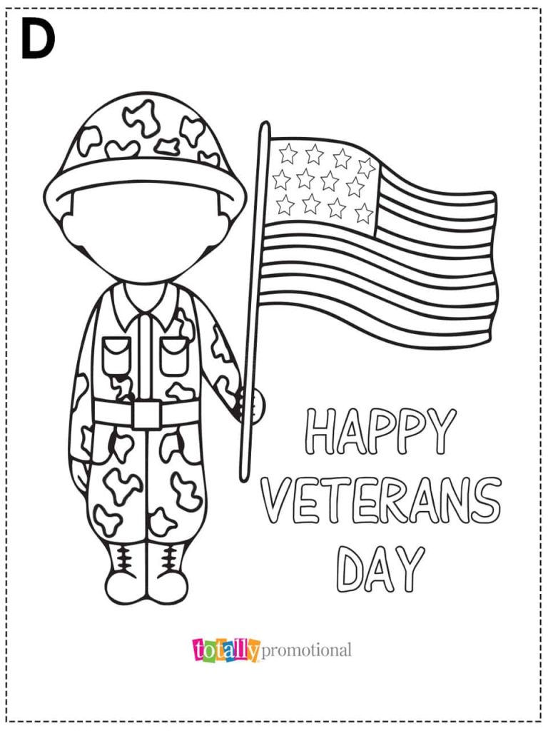 soldier veterans day coloring book page