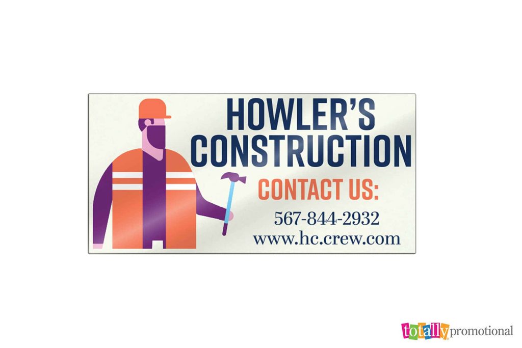 auto magnet advertising a construction company