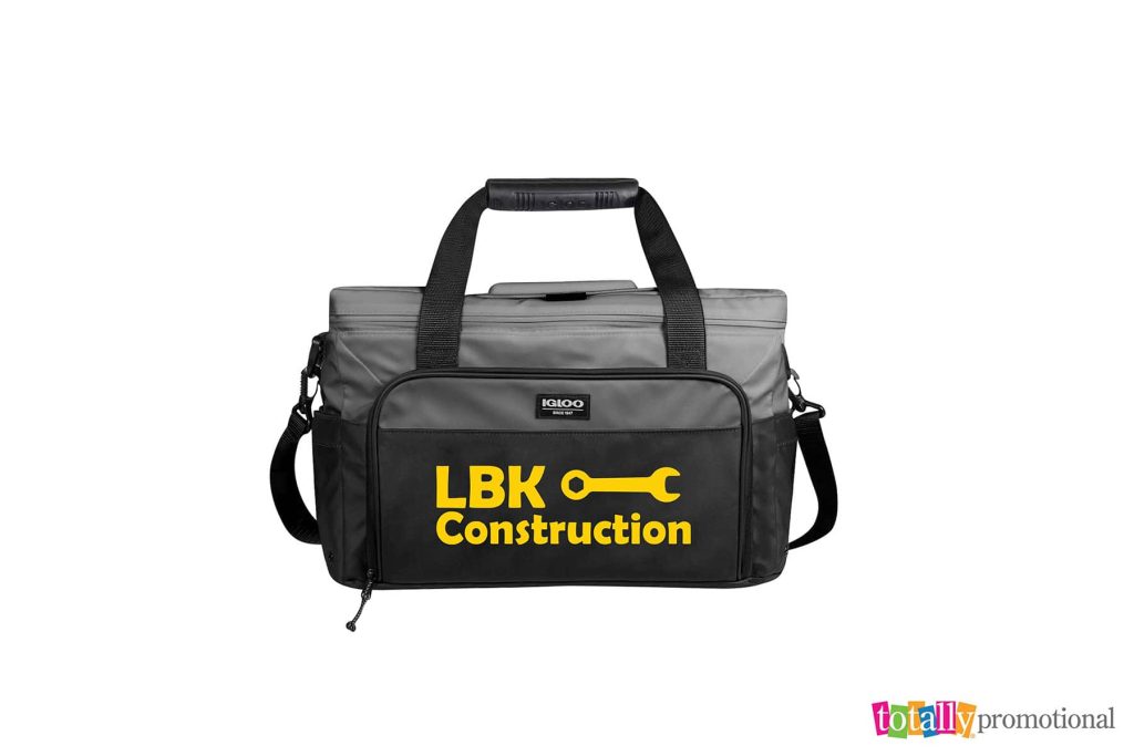 promotional cooler with constuction company logo