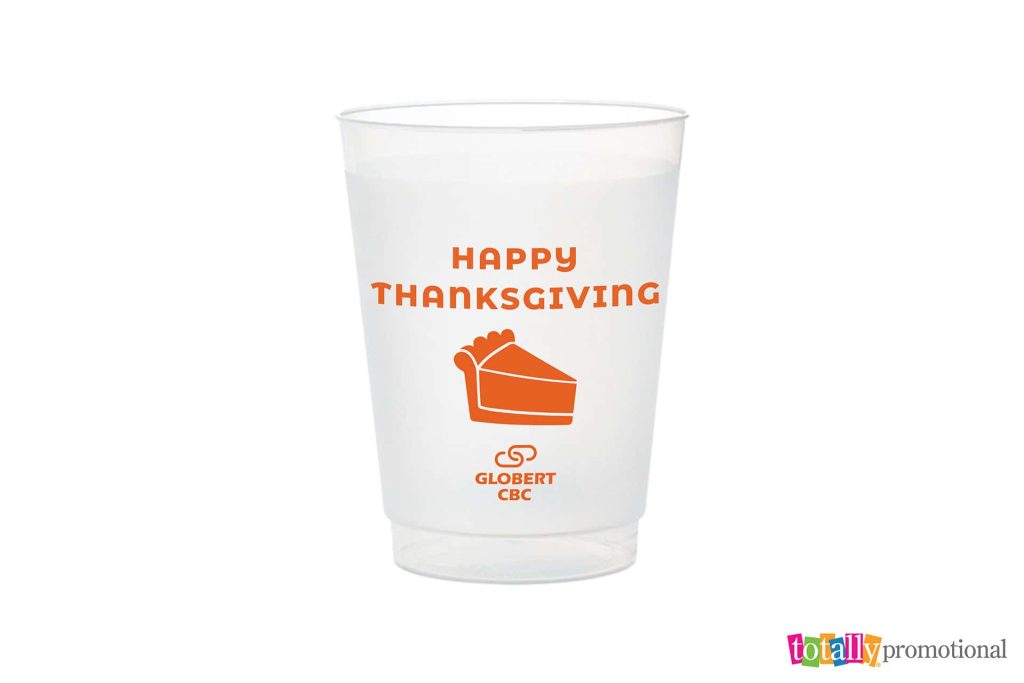 customized frosted cup with thanksgiving design