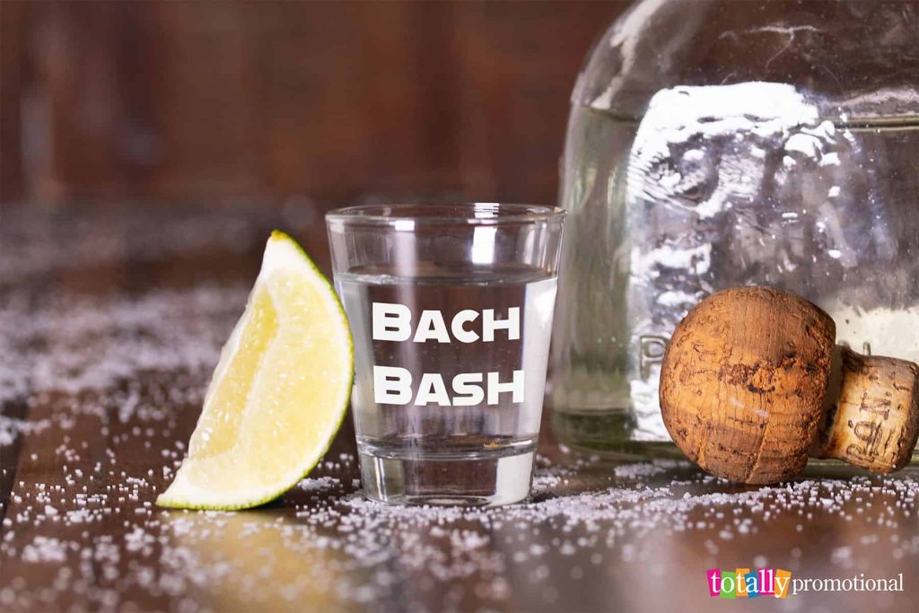 customized shot glass for a bachelor party