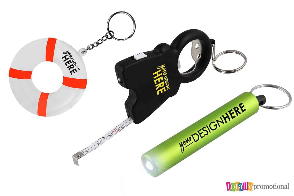 various examples of customizable keychains
