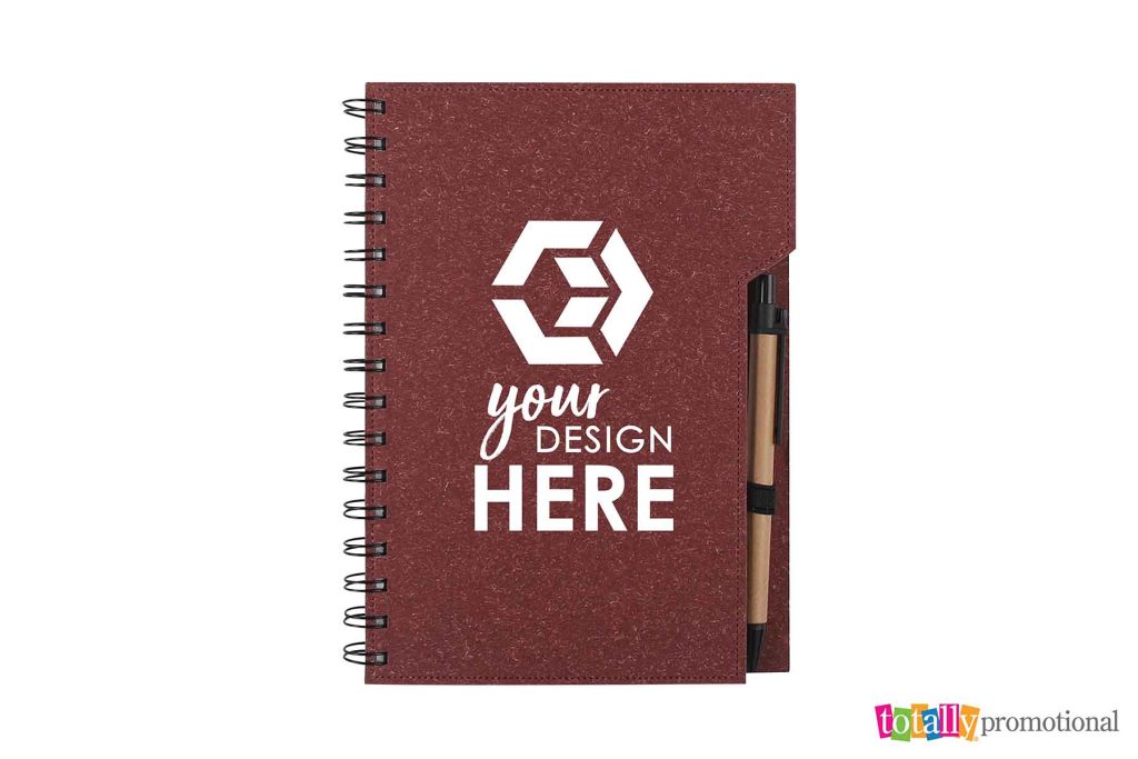 customizable notebook with a pen