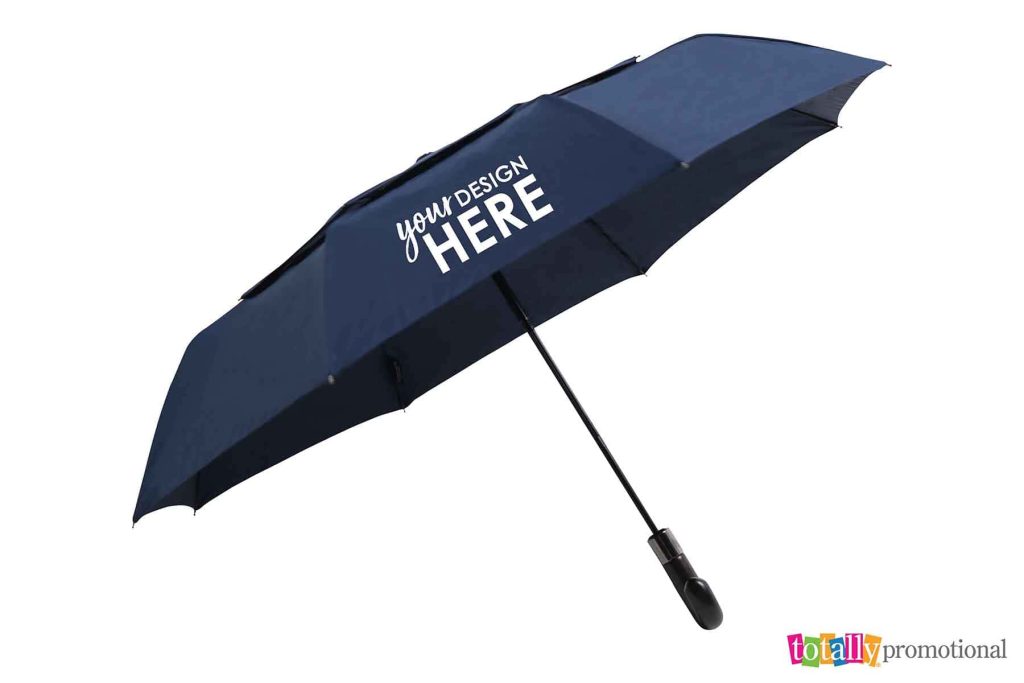promotional umbrella with a business logo