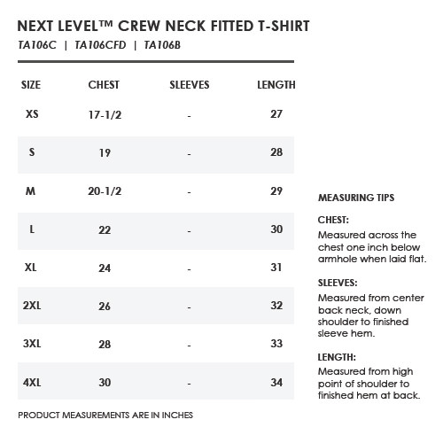 Next Level Apparel® Crew Neck Fitted T-Shirt | Totally Promotional