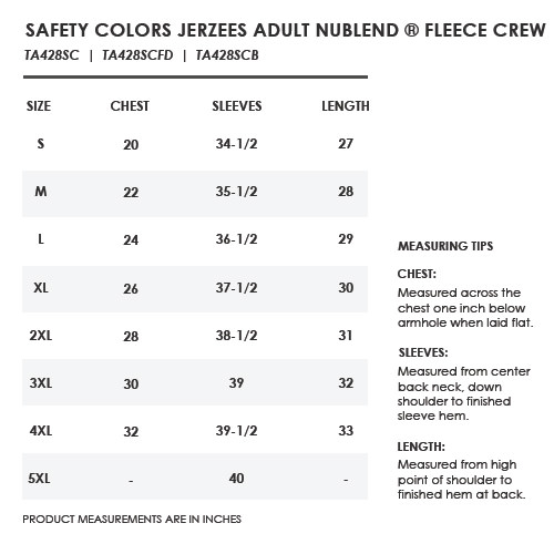 Safety Colors Jerzees® Adult NuBlend® Fleece Crew-Full Color | Totally ...